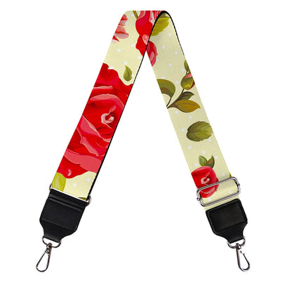 Red Pink Rose Floral Pattern Print Bag Strap