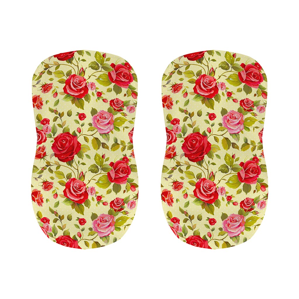 Red Pink Rose Floral Pattern Print Bar Stool Covers