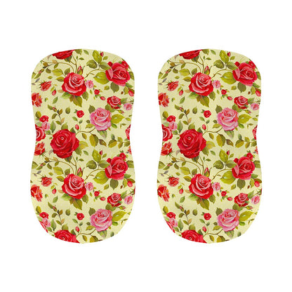 Red Pink Rose Floral Pattern Print Bar Stool Covers
