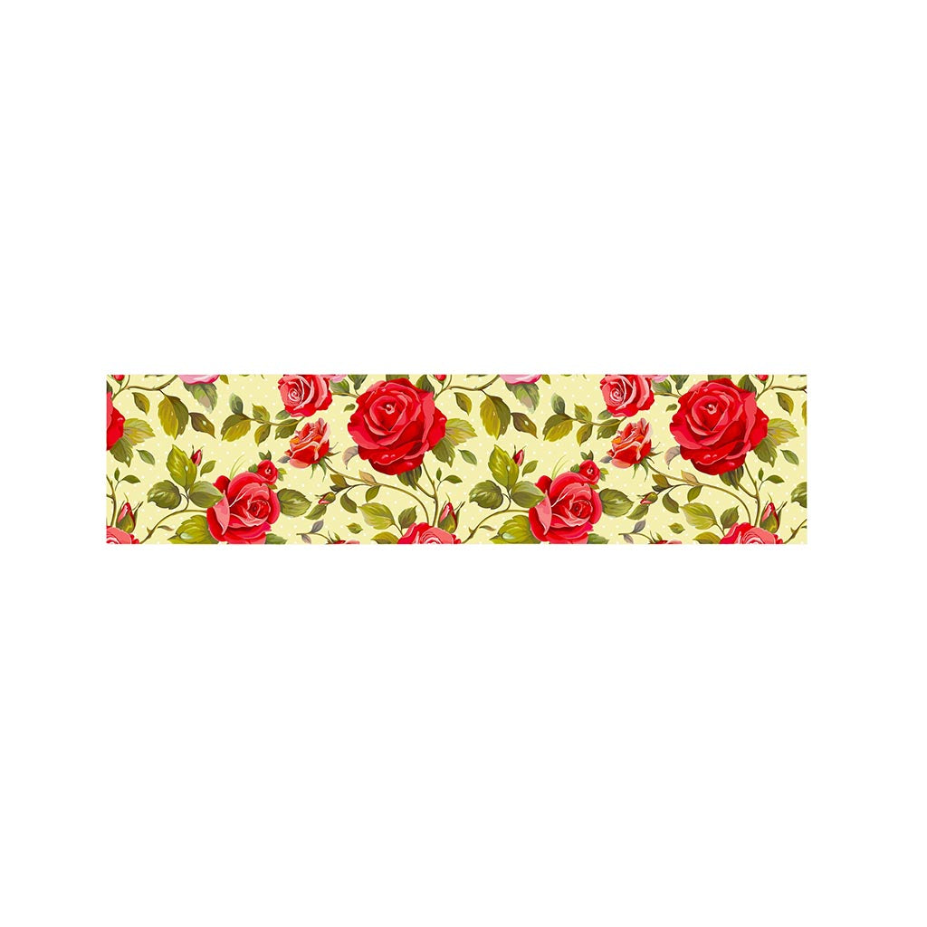 Red Pink Rose Floral Pattern Print Bed Runner
