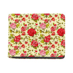 Red Pink Rose Floral Pattern Print Bifold Wallet