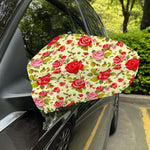 Red Pink Rose Floral Pattern Print Car Side Mirror Covers