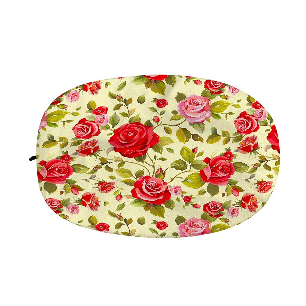 Red Pink Rose Floral Pattern Print Car Side Mirror Covers