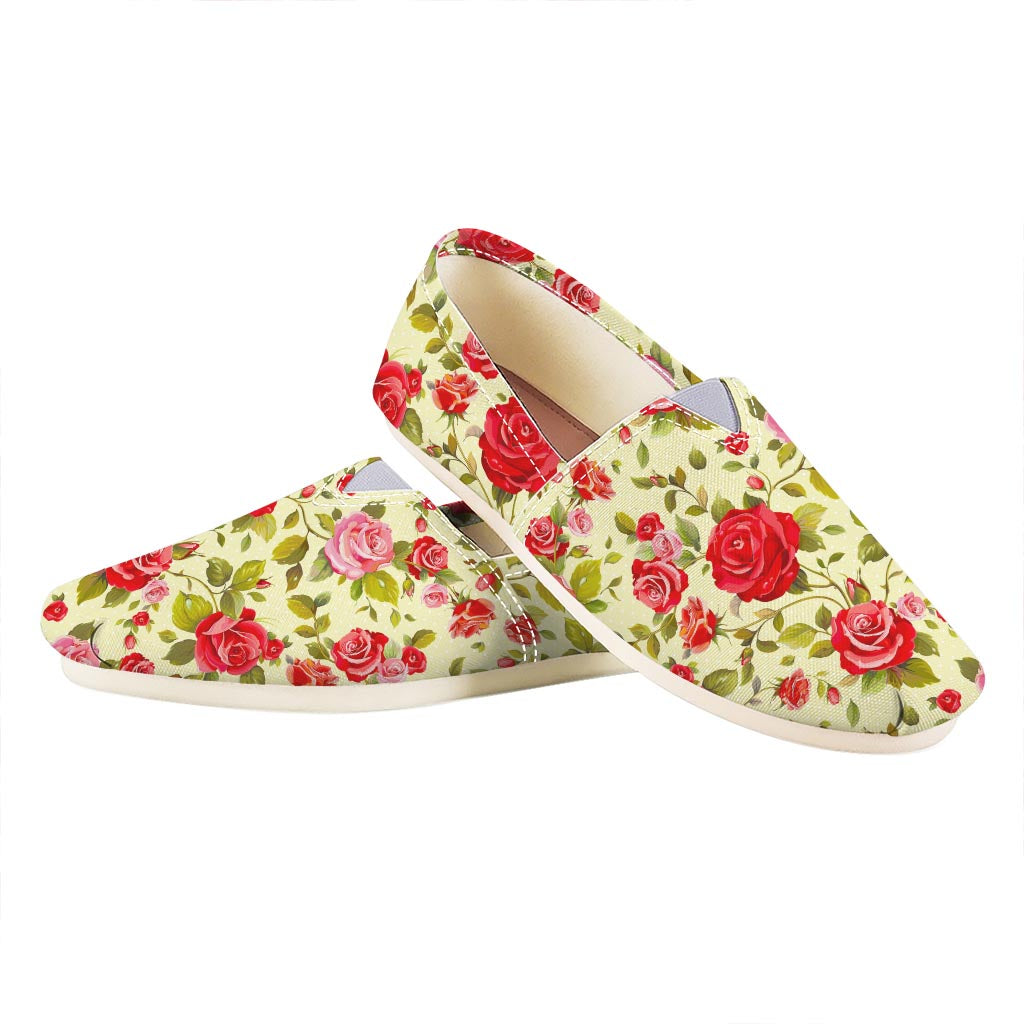 Red Pink Rose Floral Pattern Print Casual Shoes
