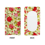 Red Pink Rose Floral Pattern Print Changing Pad Cover