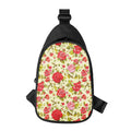 Red Pink Rose Floral Pattern Print Sling Bag