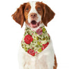 Red Pink Rose Floral Pattern Print Dog Bandana