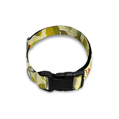 Red Pink Rose Floral Pattern Print Dog Collar