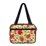 Red Pink Rose Floral Pattern Print Double Strap Bible Bag