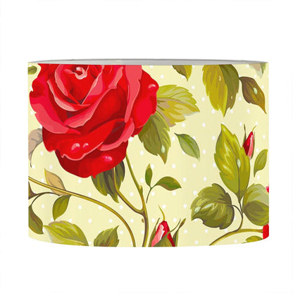 Red Pink Rose Floral Pattern Print Drum Lamp Shade