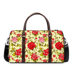Red Pink Rose Floral Pattern Print Duffle Bag