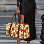 Red Pink Rose Floral Pattern Print Duffle Bag