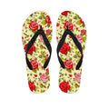 Red Pink Rose Floral Pattern Print Flip Flops