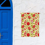 Red Pink Rose Floral Pattern Print Garden Flag