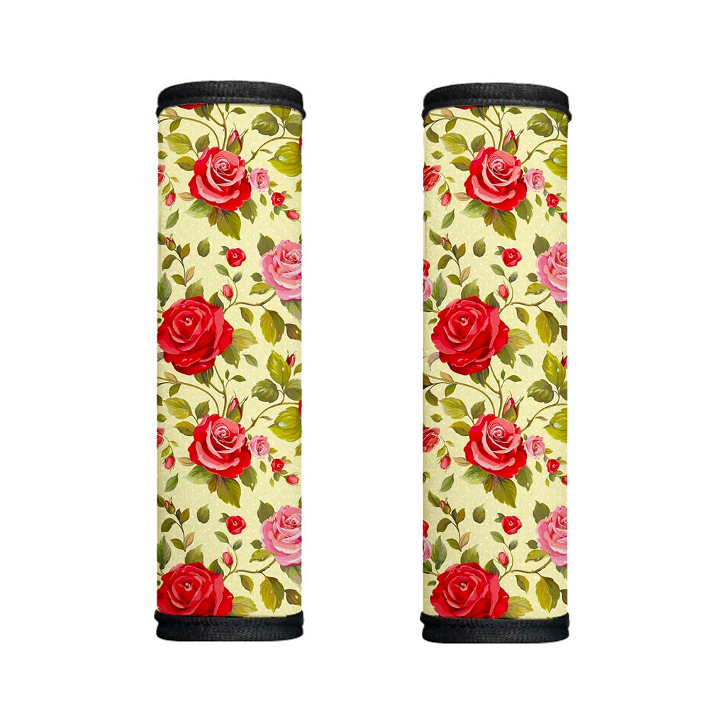 Red Pink Rose Floral Pattern Print Handle Covers