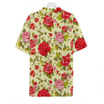 Red Pink Rose Floral Pattern Print Hawaiian Shirt