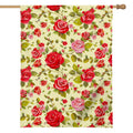 Red Pink Rose Floral Pattern Print House Flag