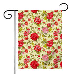 Red Pink Rose Floral Pattern Print House Flag