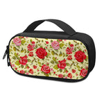 Red Pink Rose Floral Pattern Print Insulin Cooler Travel Case