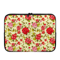 Red Pink Rose Floral Pattern Print Laptop Sleeve