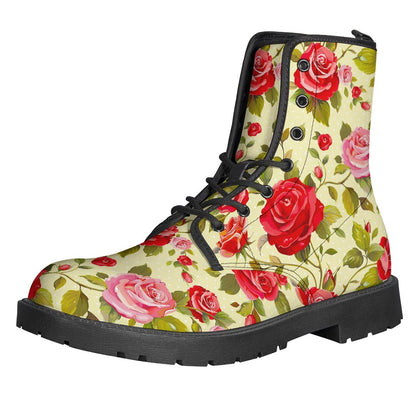 Red Pink Rose Floral Pattern Print Backpack