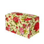 Red Pink Rose Floral Pattern Print Leather Tissue Box Cover