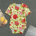 Red Pink Rose Floral Pattern Print Men's Bodysuit