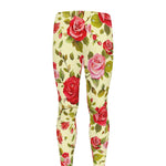 Red Pink Rose Floral Pattern Print Men's leggings