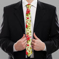 Red Pink Rose Floral Pattern Print Necktie