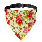 Red Pink Rose Floral Pattern Print Over The Collar Dog Bandana