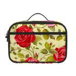 Red Pink Rose Floral Pattern Print Portable Lunch Bag