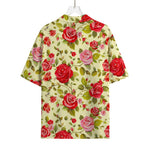 Red Pink Rose Floral Pattern Print Rayon Hawaiian Shirt