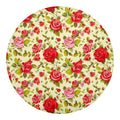 Red Pink Rose Floral Pattern Print Round Blanket