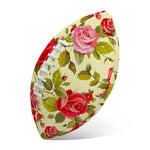 Red Pink Rose Floral Pattern Print Rugby Ball