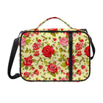 Red Pink Rose Floral Pattern Print Shoulder Strap Bible Bag