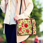 Red Pink Rose Floral Pattern Print Shoulder Strap Bible Bag