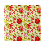 Red Pink Rose Floral Pattern Print Silk Bandana