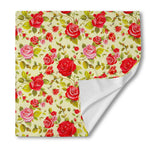 Red Pink Rose Floral Pattern Print Silk Bandana