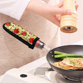 Red Pink Rose Floral Pattern Print Skillet Handle Cover