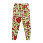 Red Pink Rose Floral Pattern Print Sweatpants