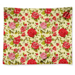 Red Pink Rose Floral Pattern Print Tapestry