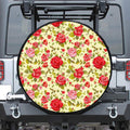 Red Pink Rose Floral Pattern Print Tire Cover