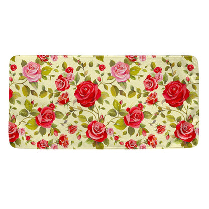Red Pink Rose Floral Pattern Print Towel