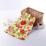 Red Pink Rose Floral Pattern Print Towel