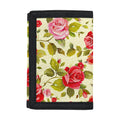 Red Pink Rose Floral Pattern Print Trifold Wallet