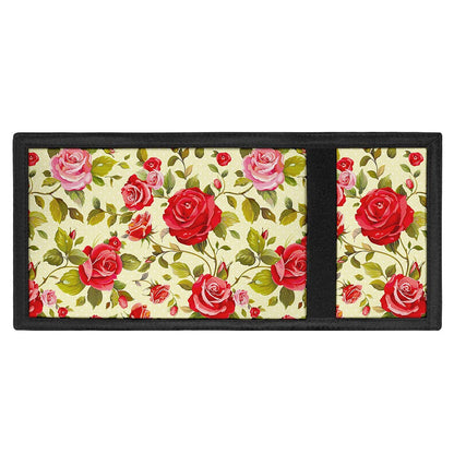 Red Pink Rose Floral Pattern Print Trifold Wallet