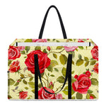 Red Pink Rose Floral Pattern Print Utility Tote Bag