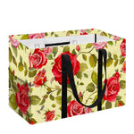 Red Pink Rose Floral Pattern Print Utility Tote Bag