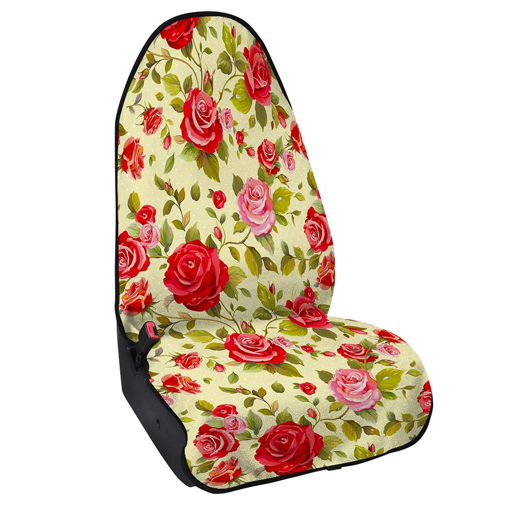 Red Pink Rose Floral Pattern Print Waterproof Car Seat Cover