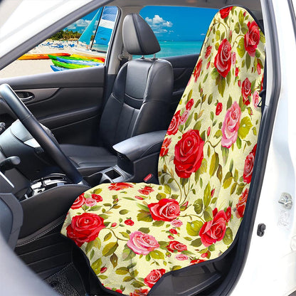 Red Pink Rose Floral Pattern Print Waterproof Car Seat Cover